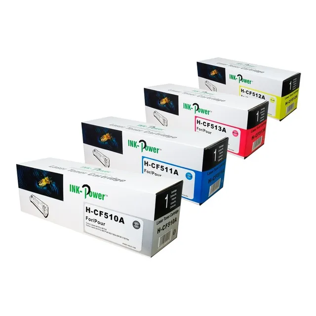 Pack 4 Toner Ink-power 204a Cf510a 511a 512a 513a