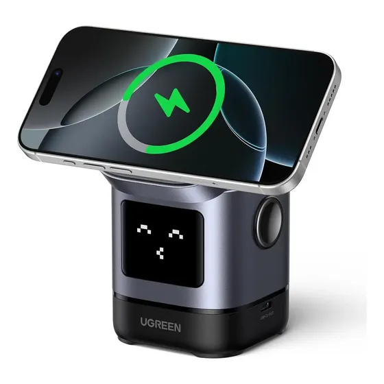 Cargador Inalámbrico Magnetico 2 En 1 Ugreen W709 Color Gris | Cuotas sin interés