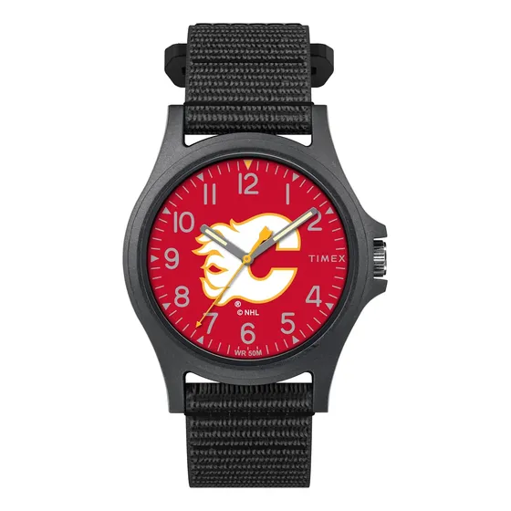 Reloj Timex Nhl Calgary Flames 4cm Correa Rápida Negra