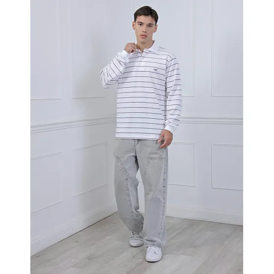 Chomba Manga Larga Howard 4260 Pique Rayado Hombre