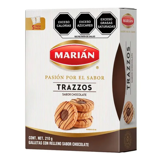 Galleta Marian Trazzos de Chocolate Tipo Gourmet 210g
