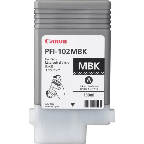 Tanque De Tinta Canon Pfi-102 Mbk 130 Ml Ipf 650 670 700 755