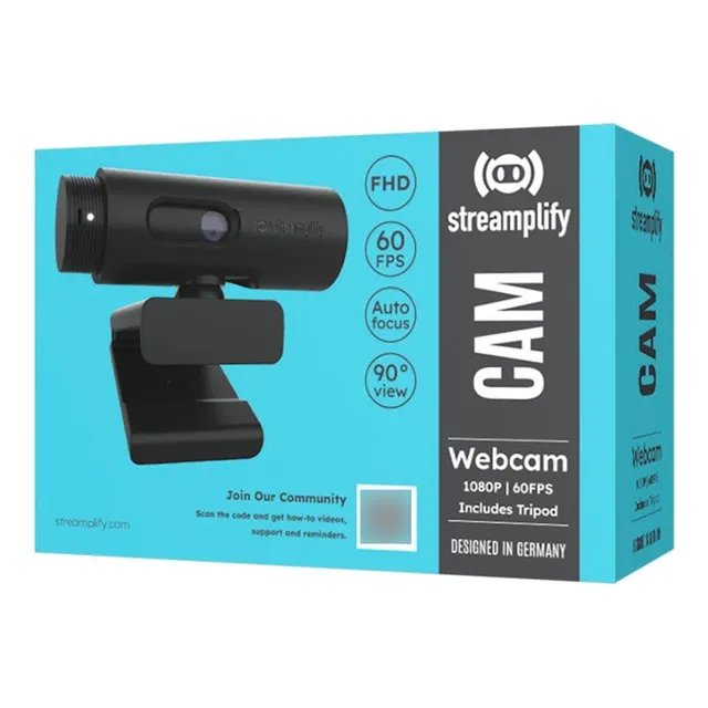 Camara Wed Streamplify Cam-fhd-2m60-bk 1080p-60fps-black Color Negro