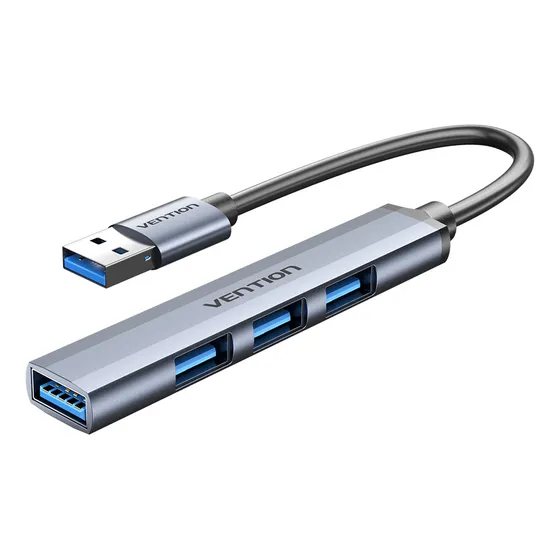 Mini Hub Usb 3.0 Vention Multipuerto 4-1 Aluminio Metalizado