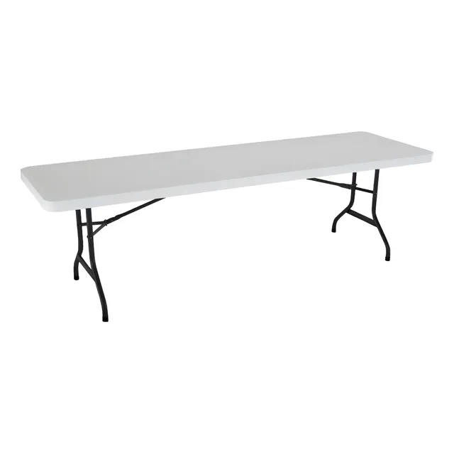 Mesa Plegable Portafolio Exterior Jardín 240cm Eventos Color Blanco