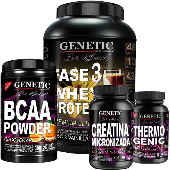 Músculos Magros Whey Proteína Creatina Bcaa Quemador Genetic