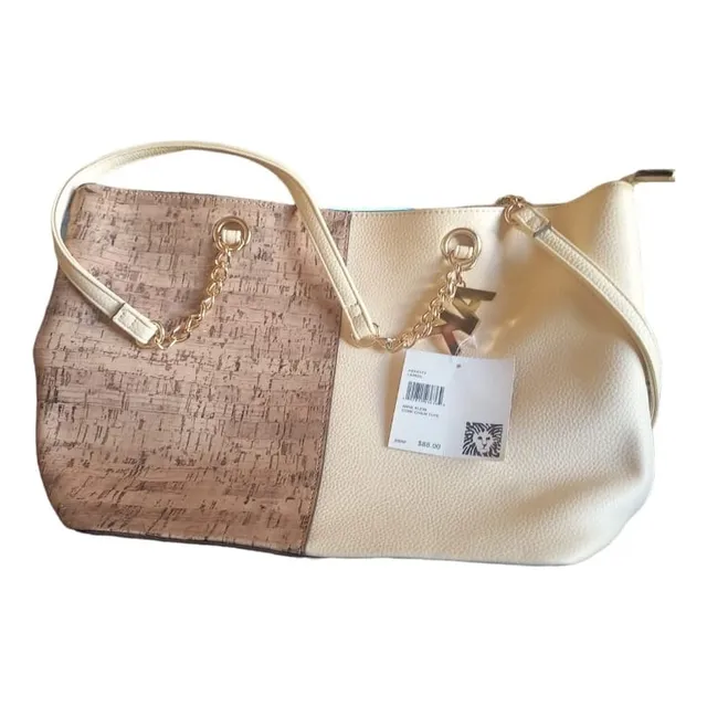 Bolsa Anne Klein Color Lemon Cork Chain Tote Original