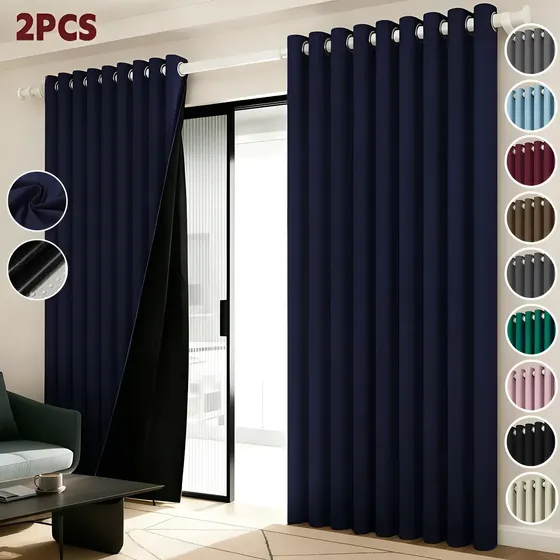 2 Panele Cortinas Blackout Para Ventana 300x280cm Habitacion