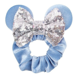 Scrunchie Dona Oreja Goma Liga Coleta Cabello Azul Claro Scrunchie Dona Oreja Goma Liga Coleta Cabello Azul Claro