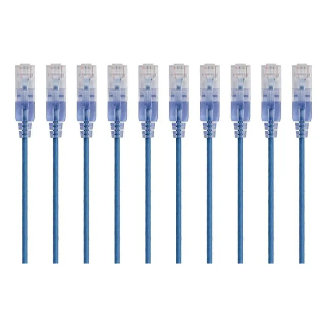 Slimrun Cat6a - Cable De Conexión De Red Ethernet, Azul
