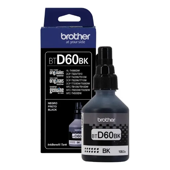Refil De Tinta Brother Bt D60 Bk Preto
