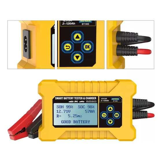 Probador De Batería Con Cargador Autool Bt380 Automotriz 12v