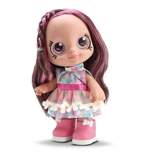 Boneca Vinil Cabelos Coloridos E Acessórios Divertidos