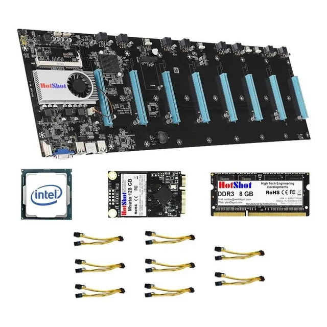 Tarjeta Madre Minería De Gpu, Mxbmh-001, 1pza, 8 Pcie 16x, D Color Negro