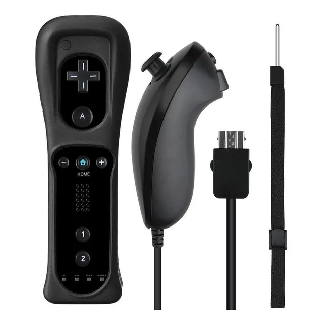 Mando Nintendo Wii Plus + Nunchuk Black Wii U