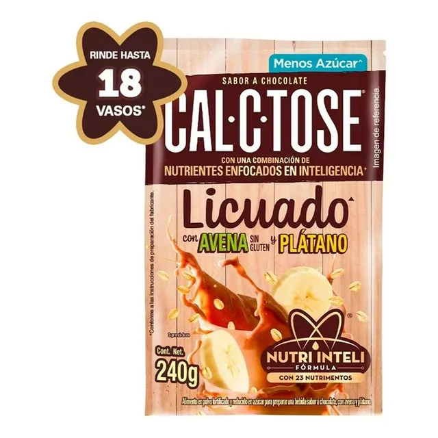 Cal C Tose Polvo Sabor Chocolate, Avena Y Plátano 240 G.