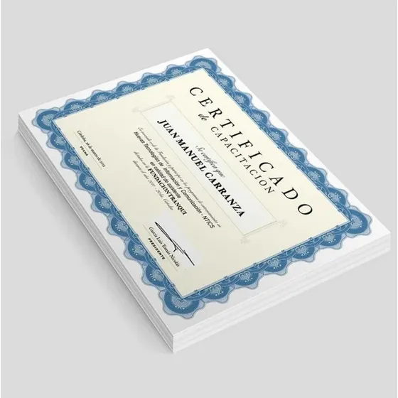 20 Diplomas Reconocimiento Opalina Tamaño A4