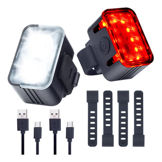 Potente Juego De Luces Recargables Para Bicicleta Smart Mu Potente Juego De Luces Recargables Para Bicicleta Smart Mu