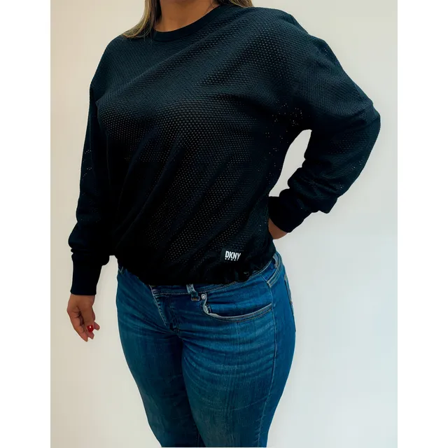 Camisa Dkny Mujer Elegante Color Negro Algodón Original