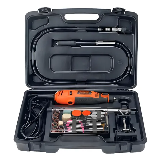 Kit Mototool 180w + 113 Accesorios + Caja Plástica Black+dec