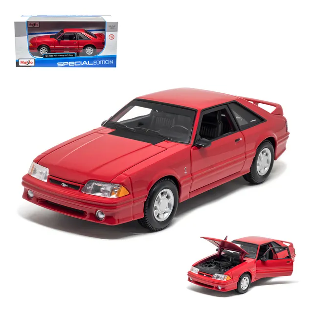 Coche miniatura rojo Ford Mustang Svt Cobra 1993 1/24 Maisto