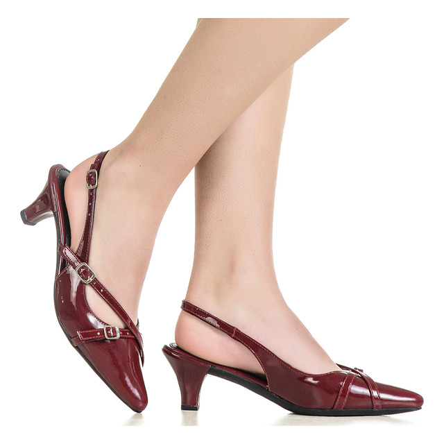 Sapato Feminino Social Scarpin Slingback Bico Fino Gigil Sapato Feminino Social Scarpin Slingback Bico Fino Gigil