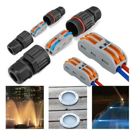 Conexao Conector Ip68 Prova Agua Emenda Mola Cabo 2 Vias 32a