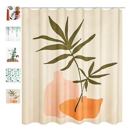 Cortina Para Baño Lavable 180x180cm Tela Impermeable De Moho Color Marrón Liso