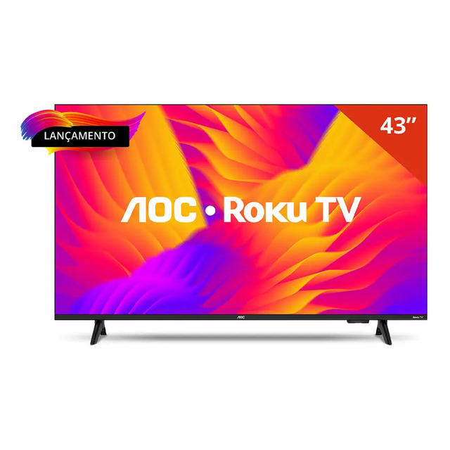 mart TV LED 43" Full HD Design Sem Bordas ROKU AOC (43S5135/78G)