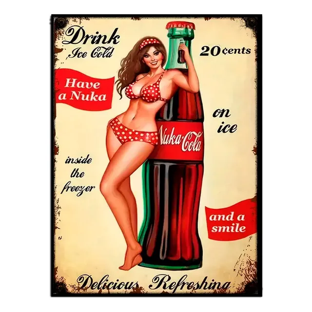 #1547 - Cuadro Decorativo Vintage Coca Cola Pin Up Retro Bar
