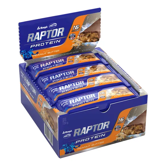 Barra Proteica Raptor - Peanut Butter 16 unidades