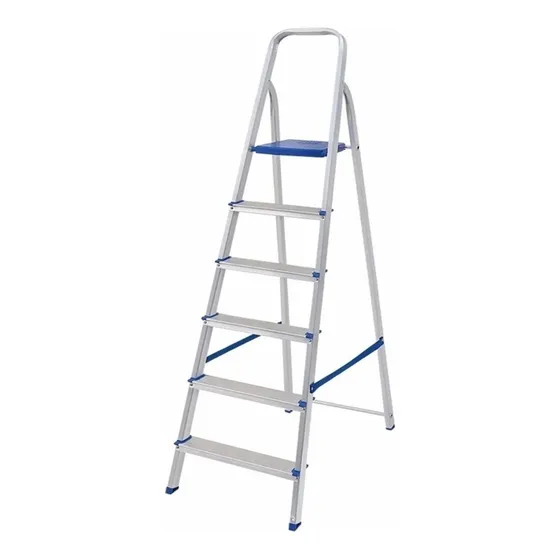 Escalera Aluminio 6 Escalones Plegable Reforzada 120 Kg