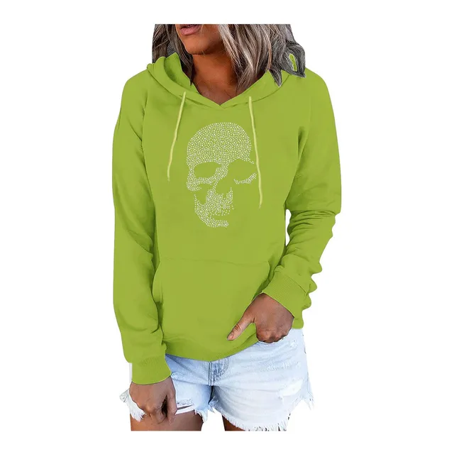 Sudadera Calavera Para Mujer Capucha Manga Larga Blusa