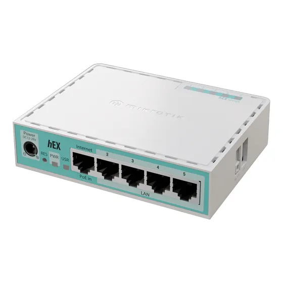 Router Mikrotik Routerboard Hex Refresh Blanco Y Turquesa