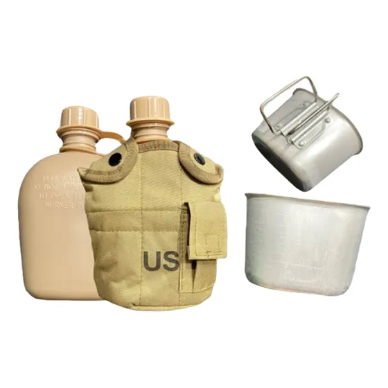 Cantimplora Militar Con Marmita Y Funda Us