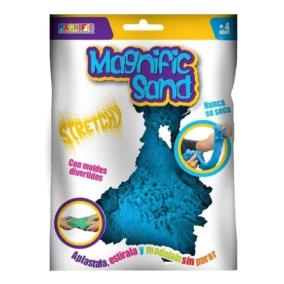 Magnific Sand Arena Kinetica 450g Bolsa Colores Moldes Color Azul