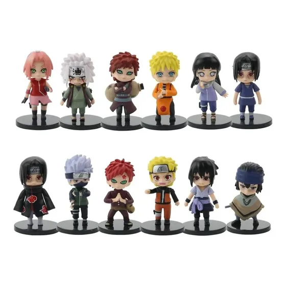Naruto Sasuke Itachi Jiraiya Colección 12 Figuras En Bolsa