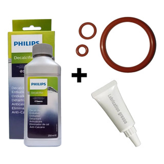 Kit 1 Descalcificante 1 Lubrificante 3 Anéis Vedação Saeco Kit 1 Descalcificante 1 Lubrificante 3 Anéis Vedação Saeco