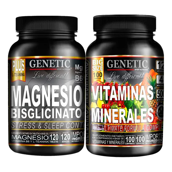 2 Meses Magnesio Bisglicinato Vitaminas Minerales Genetic