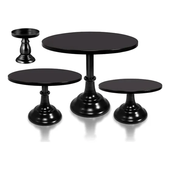 Soporte De Torta Base Decorativa Para Tortas Metal Set 3und