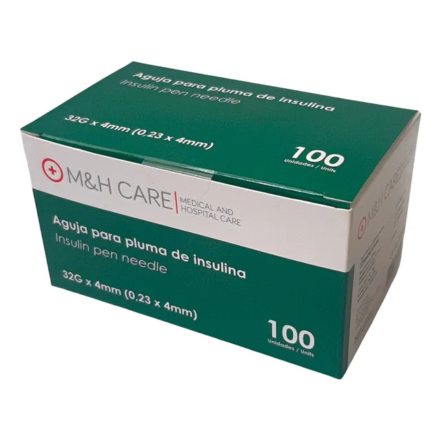 Aguja Para Insulina Pluma Plumilla Lapicero M&h Care 32g4mm