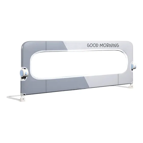 Baranda De Cama Seguridad Bebe Abatible Ajustable Color Gris Lisa