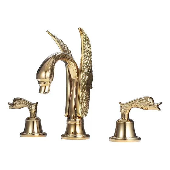 Grifo Lavabo Lujo Generalizado Arte Tallado Oro Cisne Laton