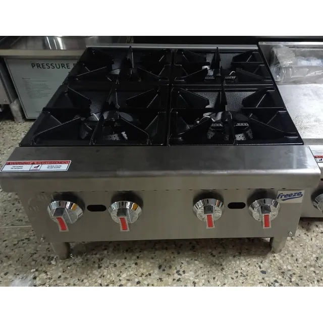 Cocina Industrial De Tope 4 Hornillas A Gas De Acero