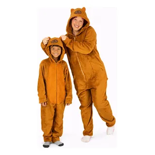 Pijama Capivara Kigurumi Peludinho Com Ziper
