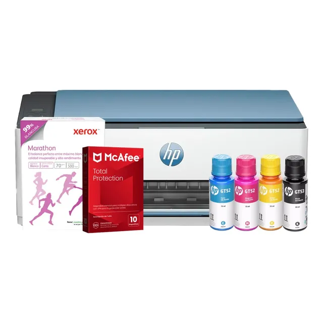Multifuncional Hp Smart Tank 585+papel+antivirus+kit Tintas Blanco