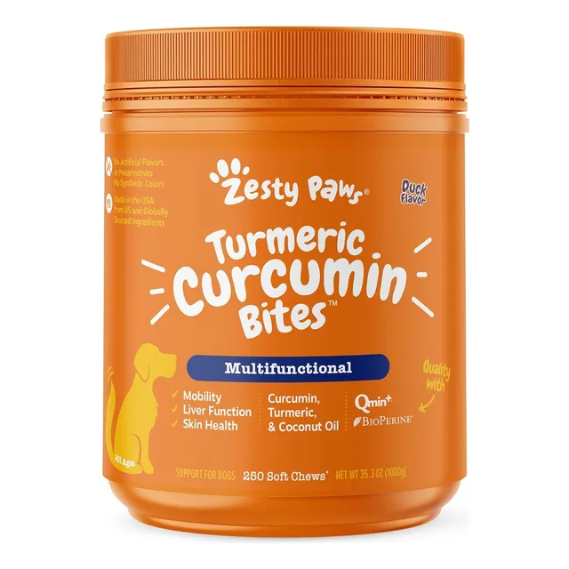 Curcumina De Cúrcuma Para Perros Zesty Paws 250 Soft Chews