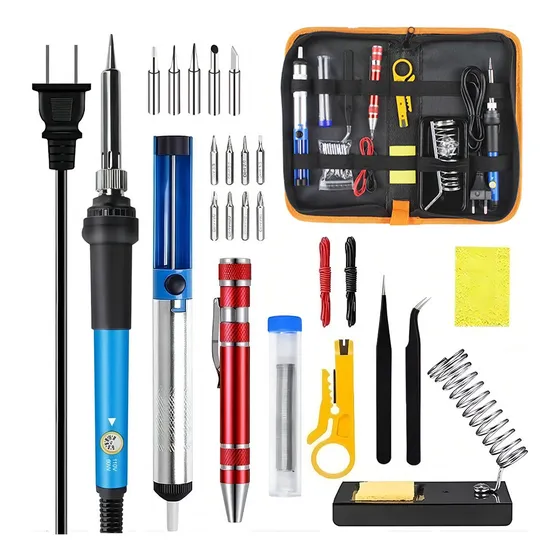Kit De Soldador De 60w Con Temperatura Ajustable Soporte