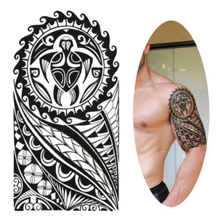 Tatuagem Temporária Tribal Preto Sem Gênero Dark Indigena Tatuagem Temporária Tribal Preto Sem Gênero Dark Indigena