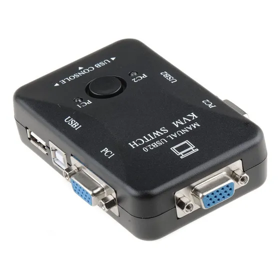 Switch Kvm 2 Puertos Usb Vga Monitor Teclado Mouse Impresora